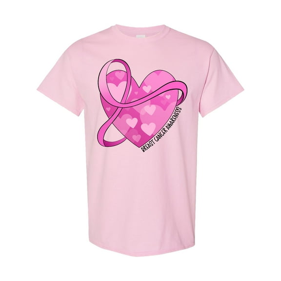 Inktastic Breast Cancer Awareness Pink Ribbon Around Heart T-Shirt