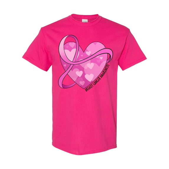 Inktastic Breast Cancer Awareness Pink Ribbon Around Heart T-Shirt