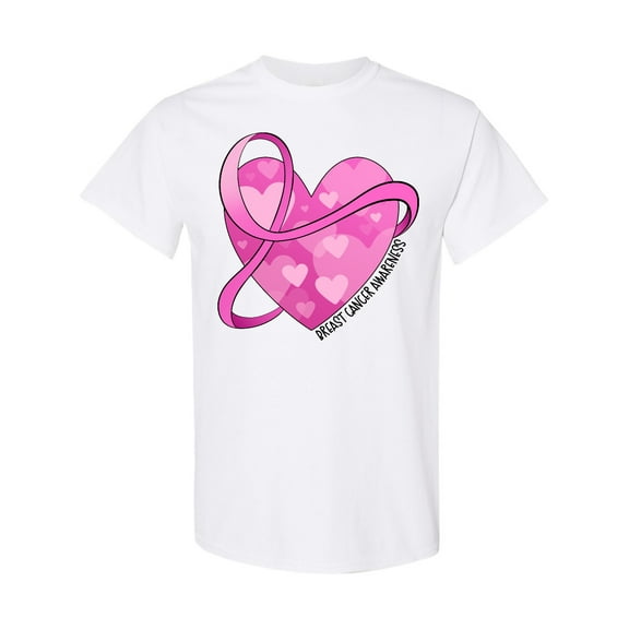 Inktastic Breast Cancer Awareness Pink Ribbon Around Heart T-Shirt