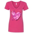 thumbnail image 1 of Inktastic Breast Cancer Awareness Pink Ribbon Around Heart Women's V-Neck T-Shirt, 1 of 5