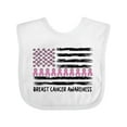thumbnail image 1 of Inktastic Breast Cancer Awareness Pink Ribbons and Flag Boys or Girls Baby Bib, 1 of 4