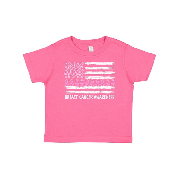 Inktastic Breast Cancer Awareness Pink Ribbons and Flag Boys or Girls Baby T-Shirt