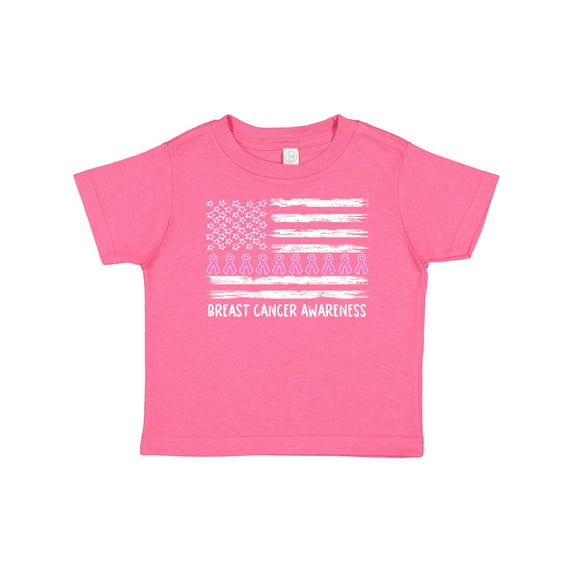 Inktastic Breast Cancer Awareness Pink Ribbons and Flag Boys or Girls Baby T-Shirt