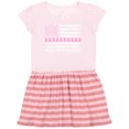 thumbnail image 1 of Inktastic Breast Cancer Awareness Pink Ribbons and Flag Gift Toddler Girl Dress, 1 of 4