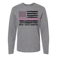 thumbnail image 1 of Inktastic Breast Cancer Awareness Pink Ribbons and Flag Long Sleeve T-Shirt, 1 of 5