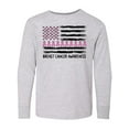 thumbnail image 1 of Inktastic Breast Cancer Awareness Pink Ribbons and Flag Long Sleeve Youth T-Shirt, 1 of 5