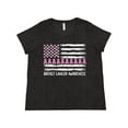 thumbnail image 1 of Inktastic Breast Cancer Awareness Pink Ribbons and Flag Women's Plus Size T-Shirt, 1 of 5