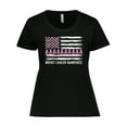 thumbnail image 1 of Inktastic Breast Cancer Awareness Pink Ribbons and Flag Women's Plus Size T-Shirt, 1 of 5