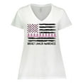 thumbnail image 1 of Inktastic Breast Cancer Awareness Pink Ribbons and Flag Women's Plus Size V-Neck T-Shirt, 1 of 5