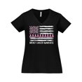 thumbnail image 1 of Inktastic Breast Cancer Awareness Pink Ribbons and Flag Women's Plus Size V-Neck T-Shirt, 1 of 5