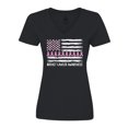 thumbnail image 1 of Inktastic Breast Cancer Awareness Pink Ribbons and Flag Women's V-Neck T-Shirt, 1 of 5