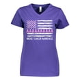thumbnail image 1 of Inktastic Breast Cancer Awareness Pink Ribbons and Flag Women's V-Neck T-Shirt, 1 of 5