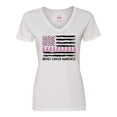 thumbnail image 1 of Inktastic Breast Cancer Awareness Pink Ribbons and Flag Women's V-Neck T-Shirt, 1 of 5