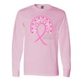 thumbnail image 1 of Inktastic Breast Cancer Awareness Rainbow Ribbon with Hearts Long Sleeve T-Shirt, 1 of 5