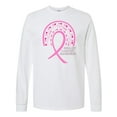 thumbnail image 1 of Inktastic Breast Cancer Awareness Rainbow Ribbon with Hearts Long Sleeve T-Shirt, 1 of 5