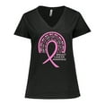 thumbnail image 1 of Inktastic Breast Cancer Awareness Rainbow Ribbon with Hearts Women's Plus Size V-Neck T-Shirt, 1 of 5