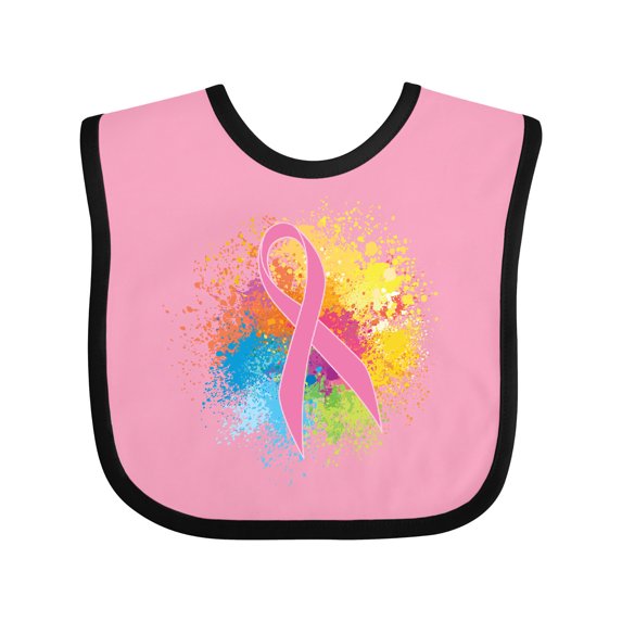 Inktastic Breast Cancer Awareness Ribbon Art Girls Baby Bib