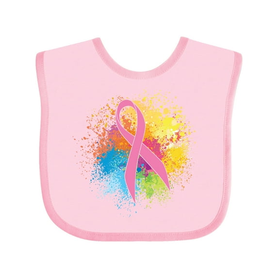 Inktastic Breast Cancer Awareness Ribbon Art Girls Baby Bib