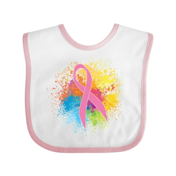 Inktastic Breast Cancer Awareness Ribbon Art Girls Baby Bib