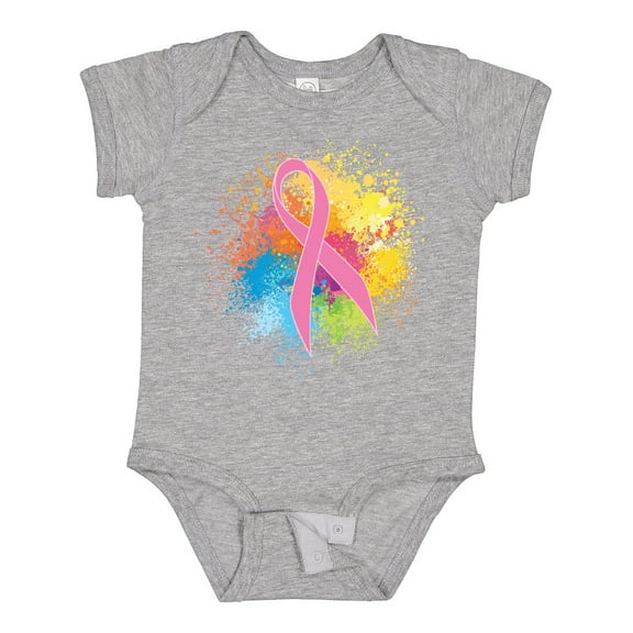 Inktastic Breast Cancer Awareness Ribbon Art Girls Baby Bodysuit