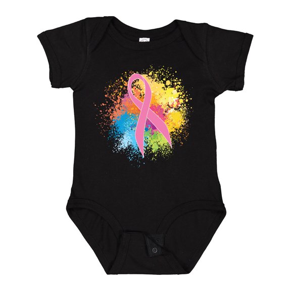 Inktastic Breast Cancer Awareness Ribbon Art Girls Baby Bodysuit