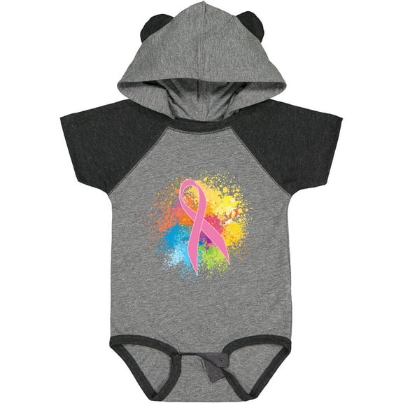 Inktastic Breast Cancer Awareness Ribbon Art Girls Baby Bodysuit