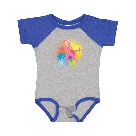 Inktastic Breast Cancer Awareness Ribbon Art Girls Baby Bodysuit