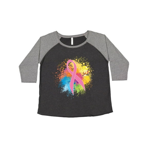 Inktastic Breast Cancer Awareness Ribbon Art Women's Plus Size T-Shirt
