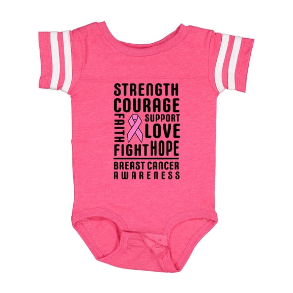 Inktastic Breast Cancer Awareness Strenght Courage Support Love Boys or Girls Baby Bodysuit