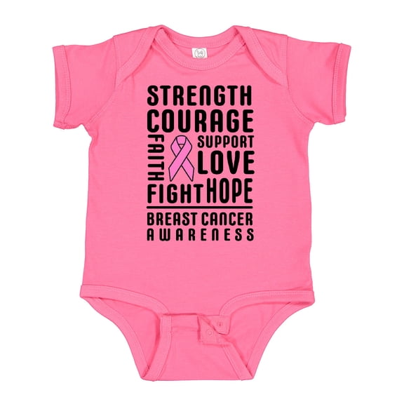 Inktastic Breast Cancer Awareness Strenght Courage Support Love Boys or Girls Baby Bodysuit