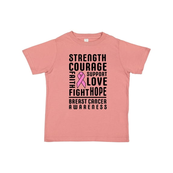 Inktastic Breast Cancer Awareness Strenght Courage Support Love Boys or Girls Toddler T-Shirt