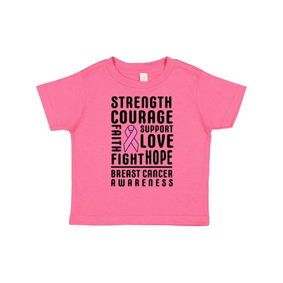 Inktastic Breast Cancer Awareness Strenght Courage Support Love Boys or Girls Toddler T-Shirt