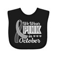 thumbnail image 1 of Inktastic Breast Cancer Awareness We Wear Pink in October Girls Baby Bib, 1 of 4
