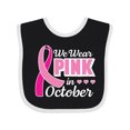 thumbnail image 1 of Inktastic Breast Cancer Awareness We Wear Pink in October Girls Baby Bib, 1 of 4