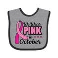 thumbnail image 1 of Inktastic Breast Cancer Awareness We Wear Pink in October Girls Baby Bib, 1 of 4