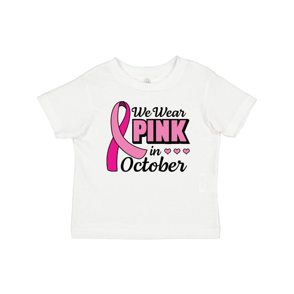 Inktastic Breast Cancer Awareness We Wear Pink in October Girls Baby T-Shirt