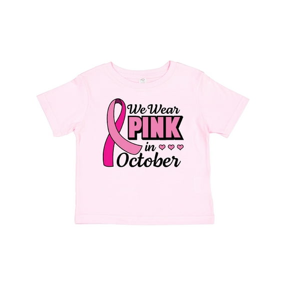 Inktastic Breast Cancer Awareness We Wear Pink in October Girls Baby T-Shirt
