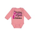 thumbnail image 1 of Inktastic Breast Cancer Awareness We Wear Pink in October Girls Long Sleeve Baby Bodysuit, 1 of 5