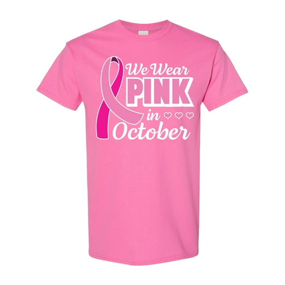 Inktastic Breast Cancer Awareness We Wear Pink in October T-Shirt
