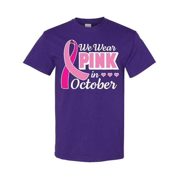 Inktastic Breast Cancer Awareness We Wear Pink in October T-Shirt