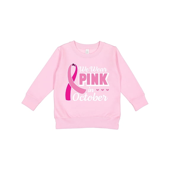 Inktastic Breast Cancer Awareness We Wear Pink in October Toddler Sweatshirt