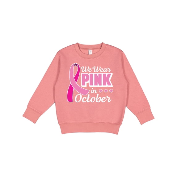 Inktastic Breast Cancer Awareness We Wear Pink in October Toddler Sweatshirt