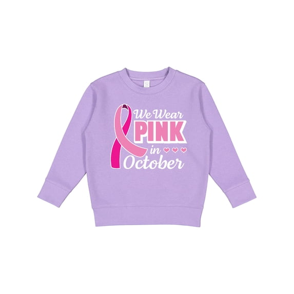 Inktastic Breast Cancer Awareness We Wear Pink in October Toddler Sweatshirt