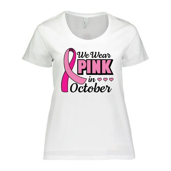 Inktastic Breast Cancer Awareness We Wear Pink in October Women's Plus Size T-Shirt