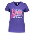 thumbnail image 1 of Inktastic Breast Cancer Awareness We Wear Pink in October Women's V-Neck T-Shirt, 1 of 5