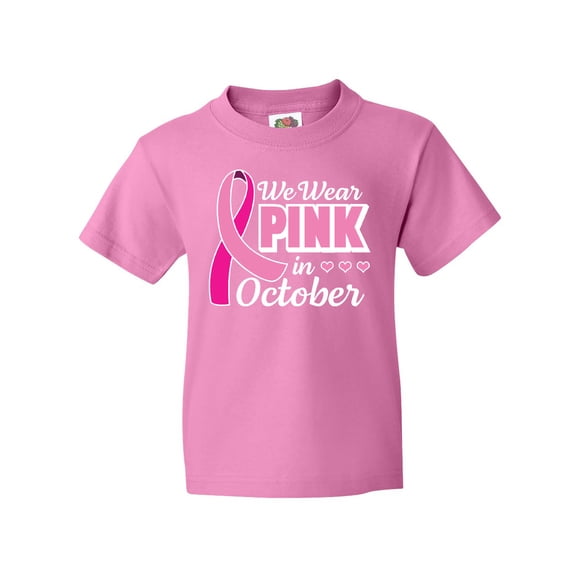 Inktastic Breast Cancer Awareness We Wear Pink in October Youth T-Shirt