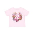 thumbnail image 1 of Inktastic Breast Cancer Awareness Wreath Pink Ribbon Girls Toddler T-Shirt, 1 of 5