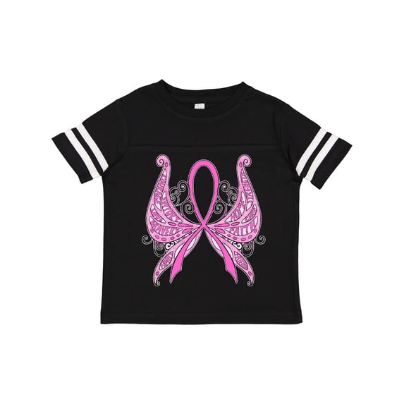 Inktastic Breast Cancer Awareness with Butterfly Ribbon Words Boys or Girls Toddler T-Shirt