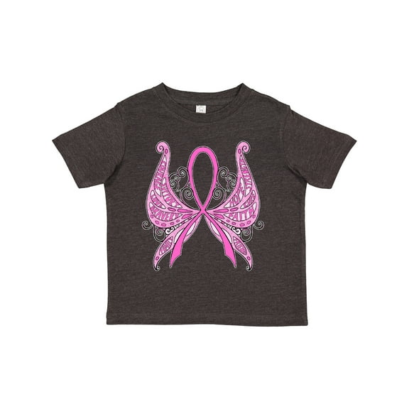 Inktastic Breast Cancer Awareness with Butterfly Ribbon Words Boys or Girls Toddler T-Shirt