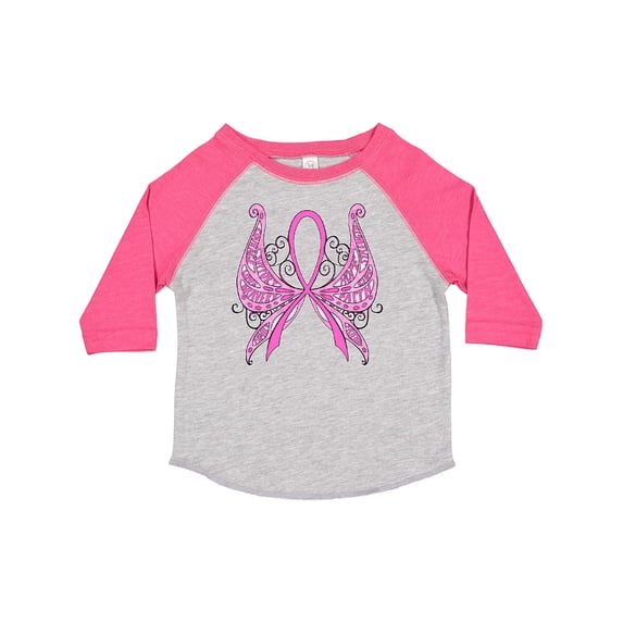 Inktastic Breast Cancer Awareness with Butterfly Ribbon Words Boys or Girls Toddler T-Shirt